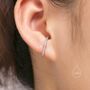 Sterling Silver Minimalist Skinny Cz Earlobe Cuff Earring, thumbnail 5 of 11