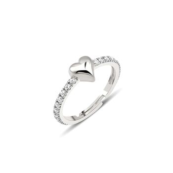 Love Heart Eternity Ring Adjustable Sterling Silver, 5 of 5