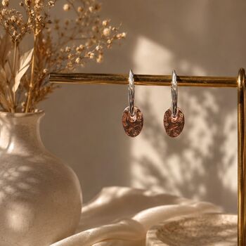 Coin Drop Silver Hoop Earrings, 10 of 11