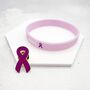 Purple Awareness Ribbon Bracelet Wristband, thumbnail 5 of 8