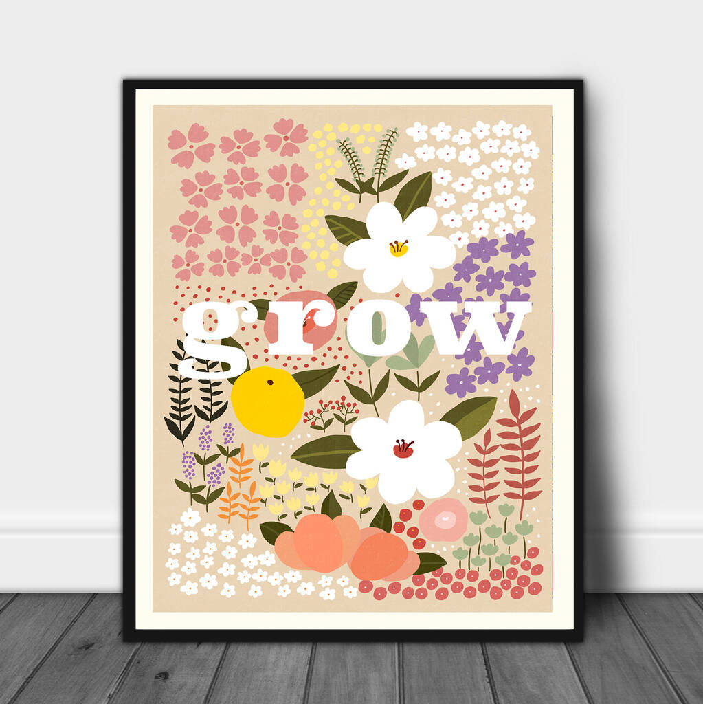 Flower Garden 'Grow' Print, 1 of 4