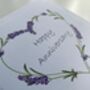 Handmade Lavender 'Happy Anniversary' Card, thumbnail 2 of 2