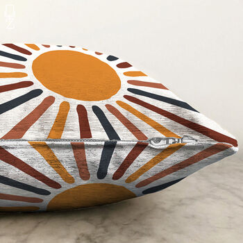 Multicoloured Sun Themed Soft Cushion Cover, 3 of 4