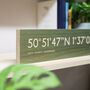 Personalised Wooden Oak Bus Blind Coordinates, thumbnail 5 of 12