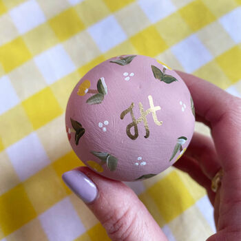 Rose Personalised Hand Painted Ceramic Egg Decoration, 5 of 7