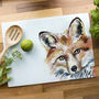 Inky Fox Glass Worktop Saver With Optional Message, thumbnail 2 of 7
