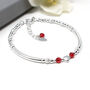 July Birthstone And Heart Bracelet Sterling Silver, thumbnail 1 of 2
