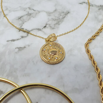 18k Gold Vermeil Plated Zodiac Charm Necklace, 7 of 12
