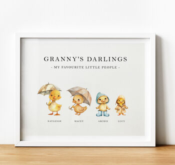 Personalised Family Tree Print Gift For Grandma | Ducks, 2 of 8