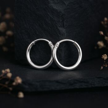 Sterling Silver Mini Huggie Hoop Sleeper Earrings, 3 of 6