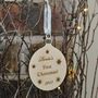 Personalised Wooden Baby's First Christmas Bauble, thumbnail 3 of 4