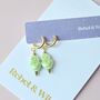 Green Ceramic Sacred Heart Charm Huggie Earrings, thumbnail 3 of 5