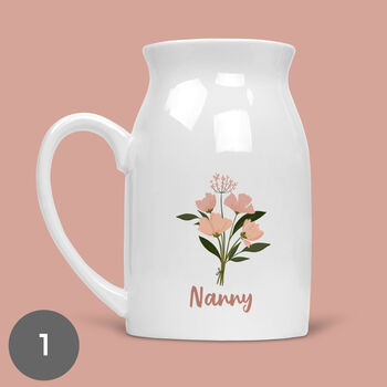 Personalised Vase Flower Jug Gift For Her Mum Nanny, 3 of 6