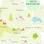 Map Of Oxfordshire Art Print, thumbnail 4 of 5
