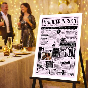 2013 Personalised 13th Lace Anniversary Poster With Photo, 11 of 11