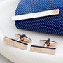 Personalised Two Tone Cubic Tie Clip And Cufflink Set, thumbnail 1 of 12
