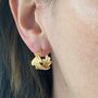 Gold Plated Sterling Silver Statement Leaf Hoops, thumbnail 1 of 2