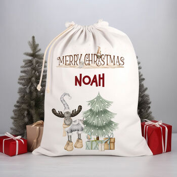 Large Christmas Sack With Charming Reindeer, Snowman Or Woolly Sheep Design, 7 of 7