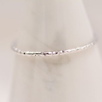 Sterling Silver Extra Fine Hammered Ring, 2 of 12