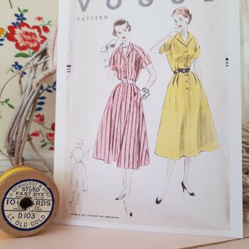 Vogue Sewing Pattern Greetings Card, 3 of 5