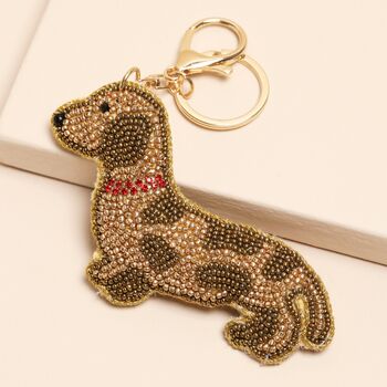Beaded Sausage Dog Keyring And Bag Charm, 2 of 4