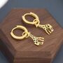 Sterling Silver Giraffe Huggie Hoop Earrings, thumbnail 7 of 12