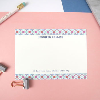 Personalised Moroccan Tiles Correspondence Cards, 5 of 9