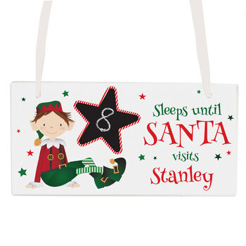 Personalised Elf Christmas Countdown Sign For Kids, 6 of 6
