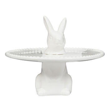 White Ceramic Rabbit Cake Stand, 2 of 7