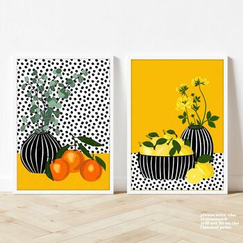 Oranges And Lemons Against A Spotty Background, 11 of 12