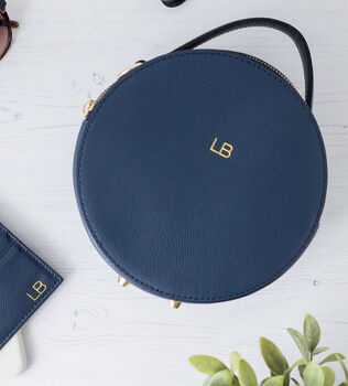 Personalised Leather Round Bag, 4 of 12