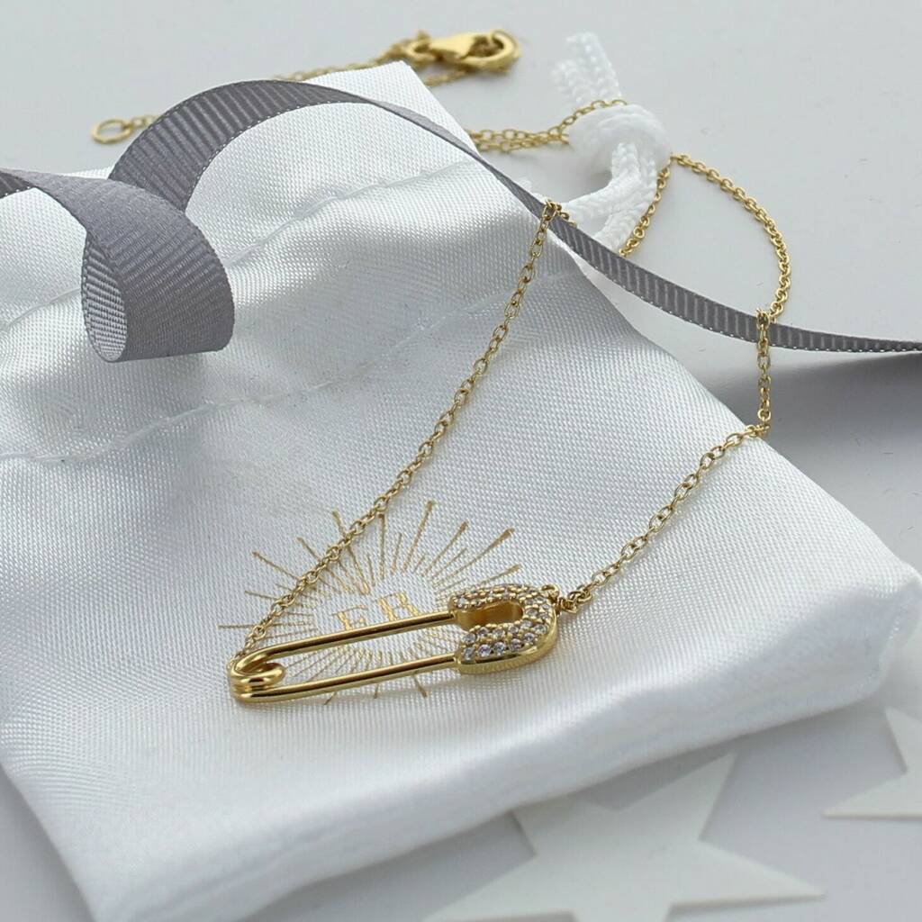 Safety Pin Gold Necklace By Francesca Rossi Designs ...
