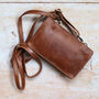 Leather Smartphone Bag, Distressed Brown, thumbnail 3 of 5