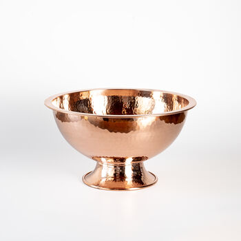 Solid Copper Champagne Bowl – Hammered Surface, Silver Colored, 4 of 12