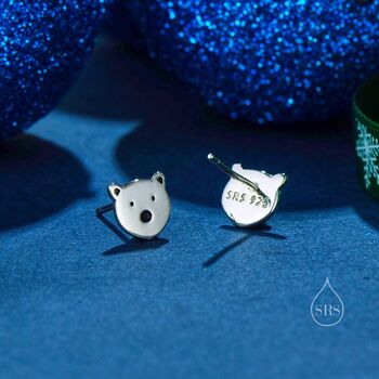 Sterling Silver Polar Bear Stud Earrings, 6 of 12