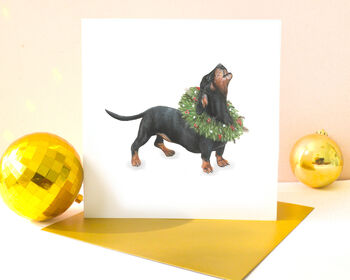 Dachshund 'Happy Howlidays' Illustrated Christmas Card, 2 of 6