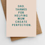'Perfection' Father's Day Card, thumbnail 3 of 3