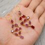 Red Ruby Earrings, Gold Plated Sterling Silver Earrings, thumbnail 1 of 10