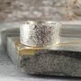Super Wide Silk Texture Hammered Ring, thumbnail 3 of 4