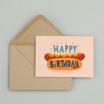 Happy Birthday Hot Dog Greetings Card, 7 of 9