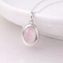 Personalised Sterling Silver Rose Quartz Gemstone Locket Necklace With Photos, thumbnail 1 of 8