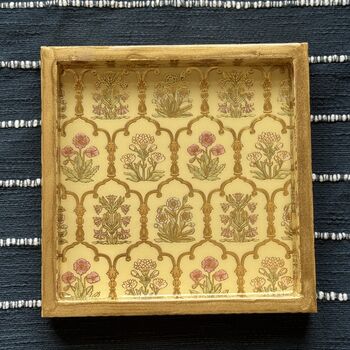 Square Wood Decorative Tray Bedside Trinket Dish, 2 of 12