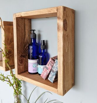 Wall Mounted Reclaimed Wooden Box Shelf Unit, 2 of 3