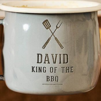 Personalised Father's Day BBQ Enamel Mug, 3 of 3