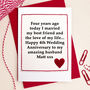 Personalised 4th Wedding Anniversary Card, thumbnail 1 of 4