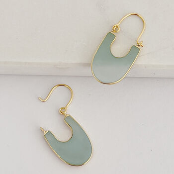 Aqua Chalcedony Hoops, 4 of 8