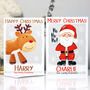 Grandchildren Christmas Card Reindeer Or Santa, thumbnail 1 of 11