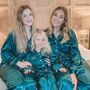 Personalised Mum And Daughter Matching Emerald Silky Pj, thumbnail 7 of 9