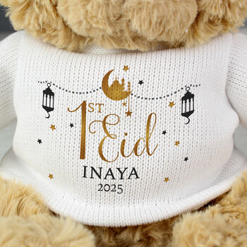 First Eid Baby Gifts Personalised Teddy Bear 1st Eid, 3 of 6