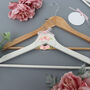 Personalised Clear Wedding Hanger Pink Rose, thumbnail 3 of 6